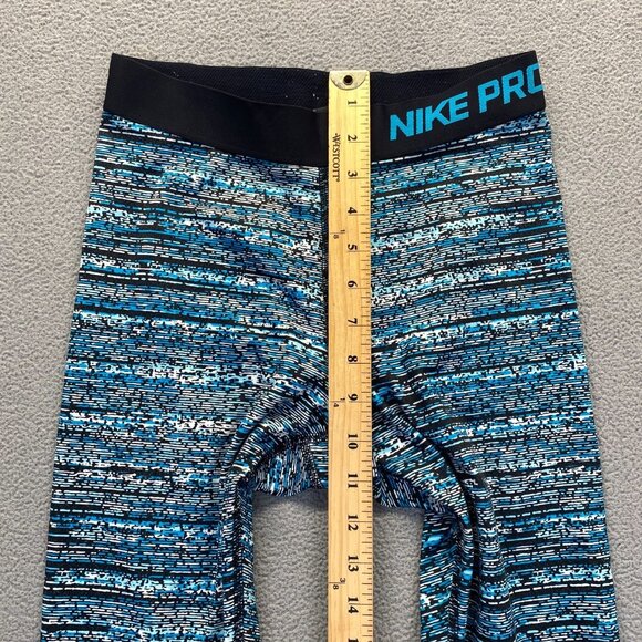 Nike pro Womens leggings printed black blue skinny athletic size small - Picture 5 of 10